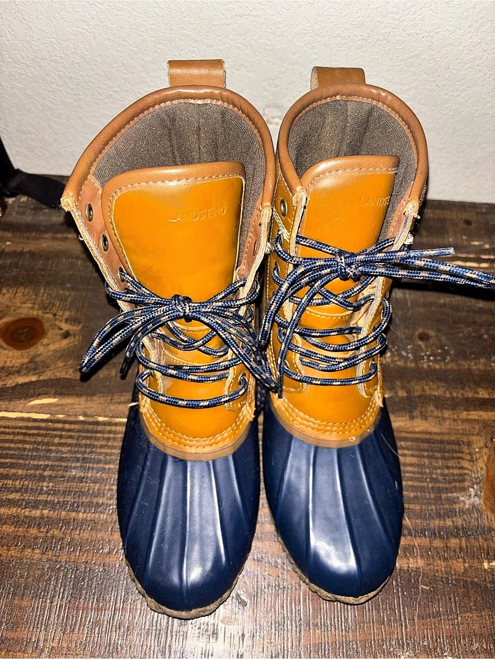 Landsend Winter Boots Brown & Blue US 6.5